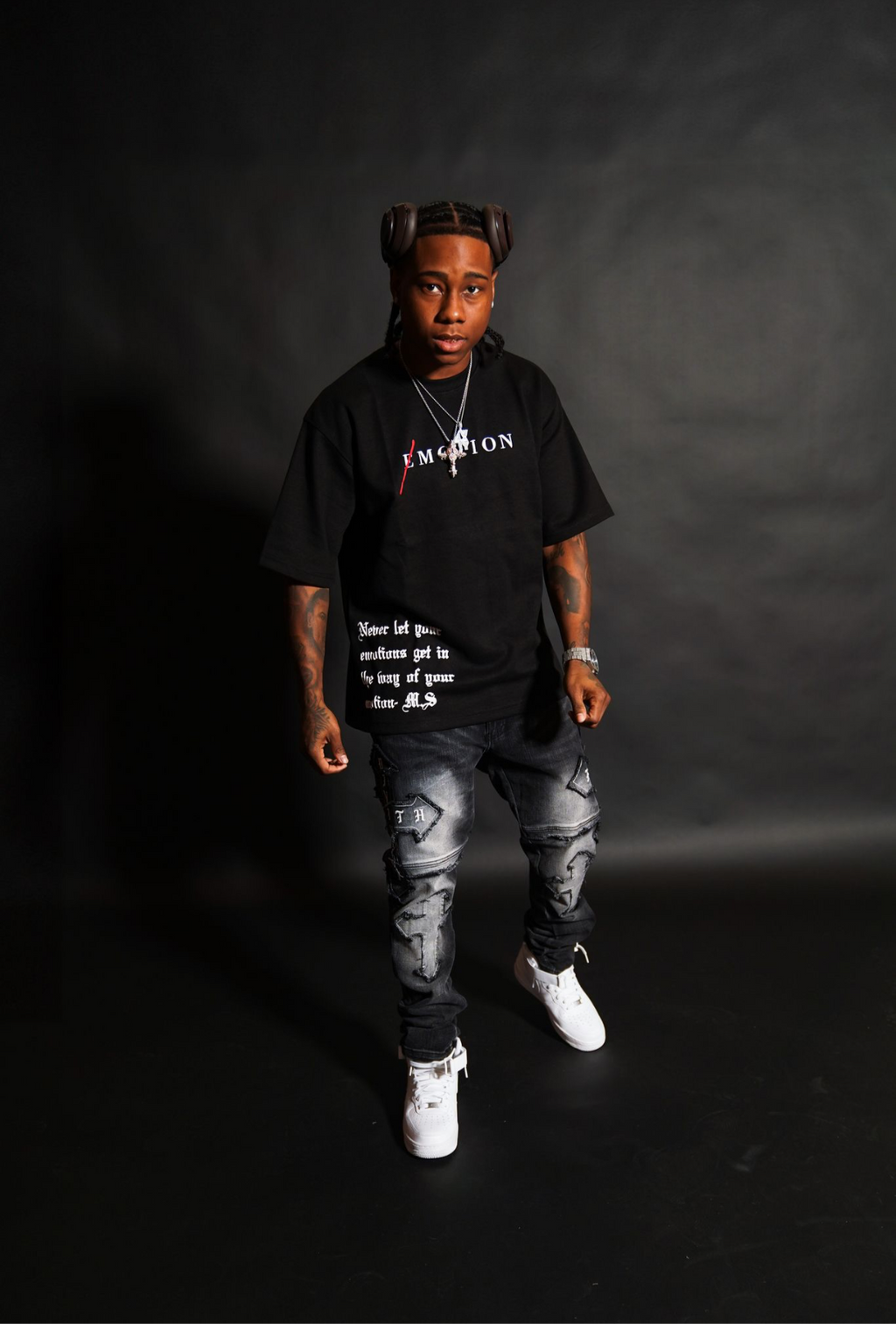 1k Emotion Tee W/ Emotion Quote; Plain Back