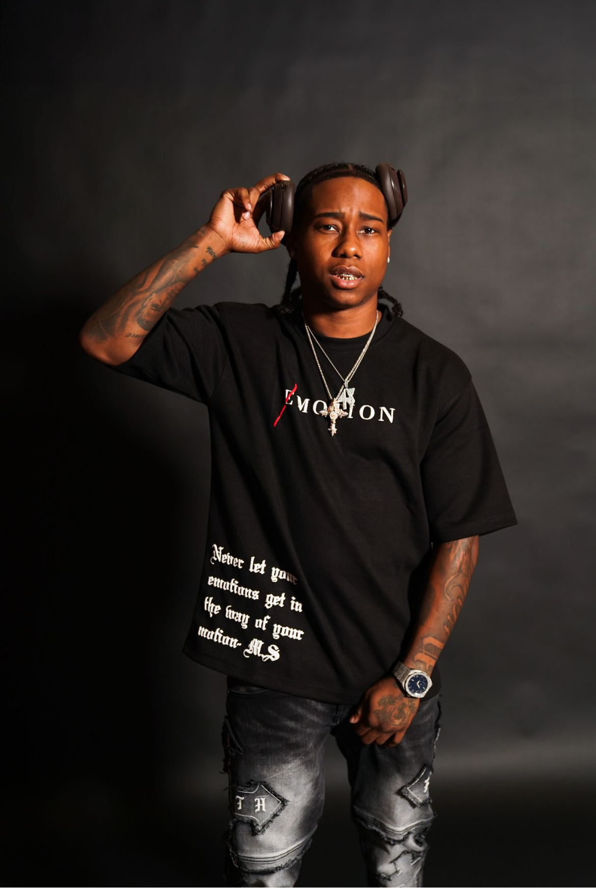 1k Emotion Tee W/ Emotion Quote; Plain Back